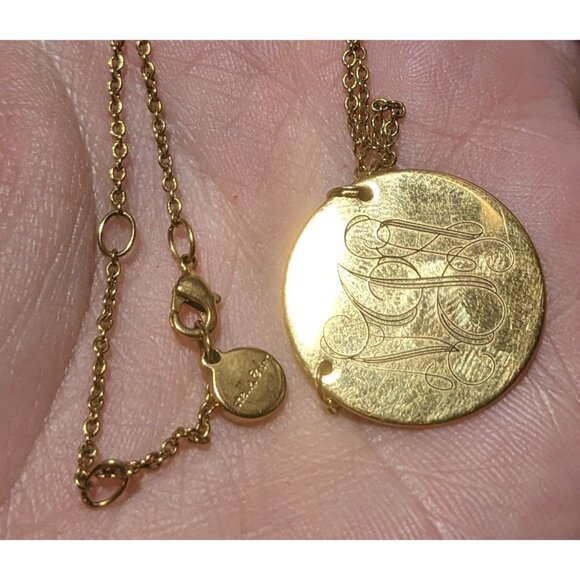 Stella & Dot Gold Monogram Disc Necklace - Picture 6 of 8